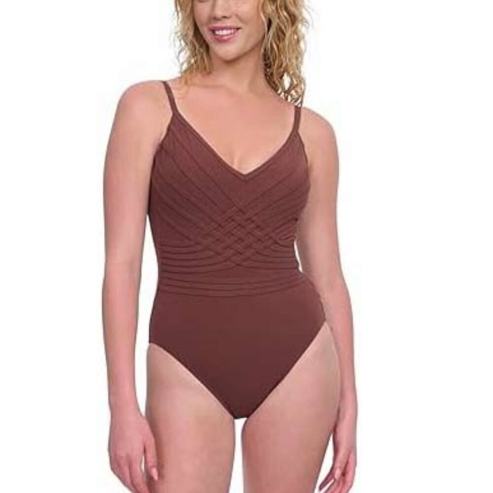 NWT Gottex Women's Standard Divine Halter V Neck One Piece 16